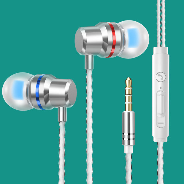 Metal In-Ear Headphones – Heat Tone Deep Bass Earphones with Mic for Mobile Phones & Music