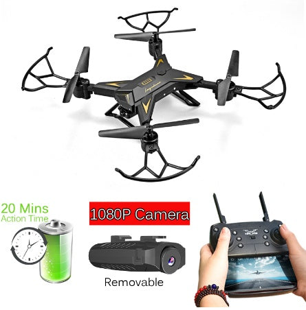 T-Rex RC Helicopter Drone – Foldable 1080P HD Camera WiFi FPV Quadcopter with 20 Min Flight Time