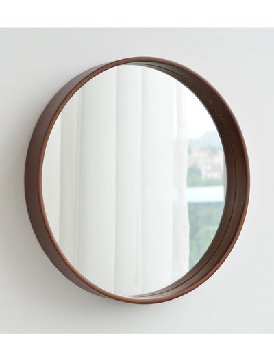 Solid Wood Bathroom and Bedroom Hanging Mirror – Minimalist Wall-Mounted Vanity Mirror