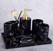 Luxury Ceramic Bathroom Accessories Set – High-End 5-Piece Bathroom Vanity Kit