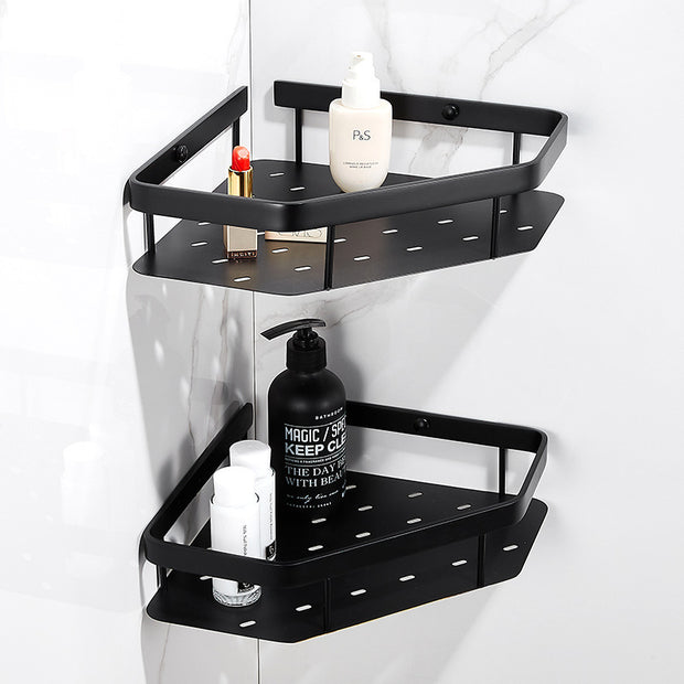 Bathroom Copper Wall Storage Rack – Punch-Free Space-Saving Organizer
