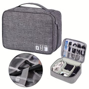 Waterproof Electronics Organizer Travel Cable Storage Bag – Portable Digital Accessories Case for Cables, Chargers & Gadgets