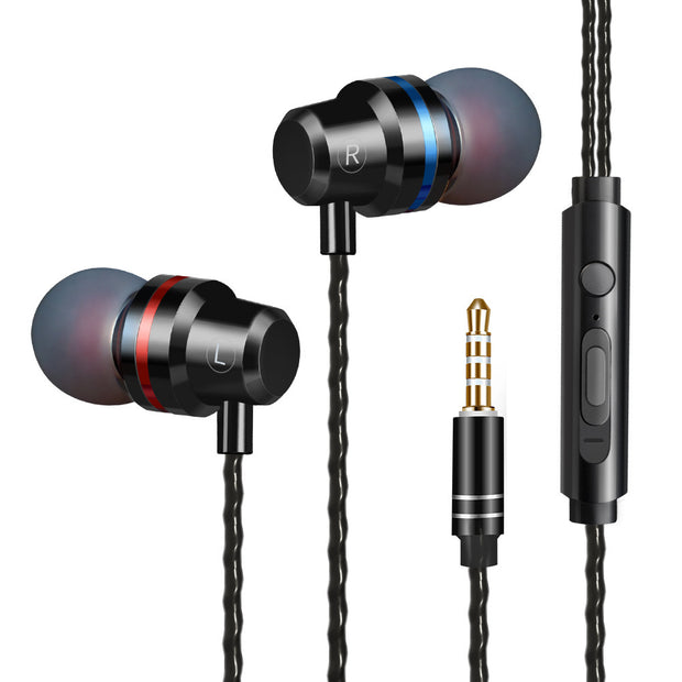 Metal In-Ear Headphones – Heat Tone Deep Bass Earphones with Mic for Mobile Phones & Music