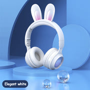Wireless Rabbit Ear Headphones – Luminous LED, Extendable, Cute Design with Mic for Kids, Teens & Gaming