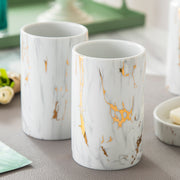 Luxury Marble Ceramic Bathroom Wash Kit – Elegant Vanity Set for Soap, Toothbrush & Accessories