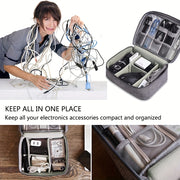 Waterproof Electronics Organizer Travel Cable Storage Bag – Portable Digital Accessories Case for Cables, Chargers & Gadgets