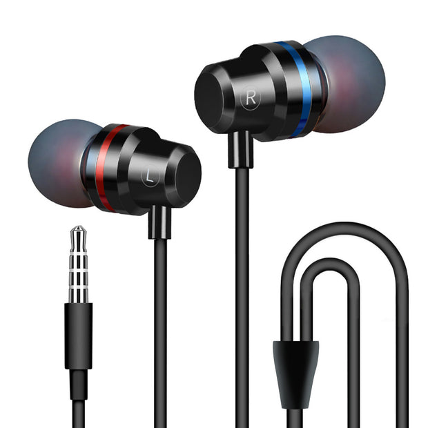 Metal In-Ear Headphones – Heat Tone Deep Bass Earphones with Mic for Mobile Phones & Music